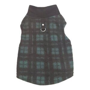 Born To Be Loved Green/Black Buffalo Plaid Pullover Dog Shirt W/D-Ring - M